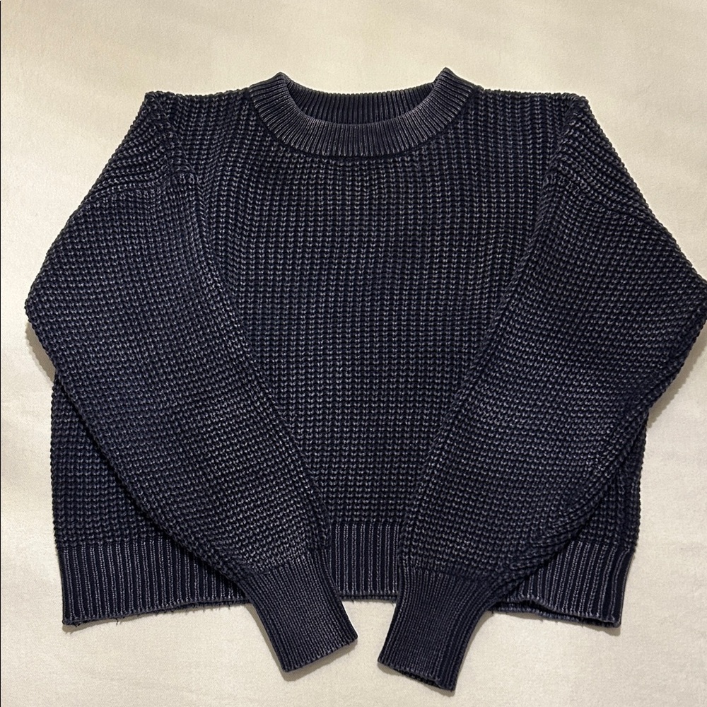 Old Navy 100% Heavy Cotton Navy Blue Crew Neck Sweater